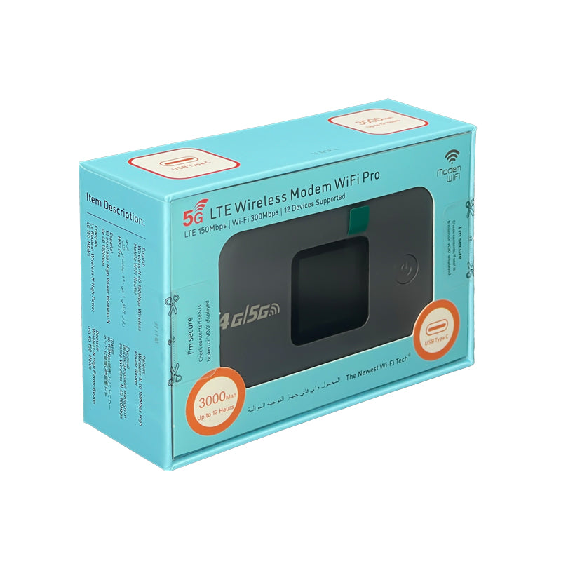 Modem Pocket Wifi 4G/5G LTE Universel – Routeur Internet Mobile Haute Vitesse avec Écran Intelligent