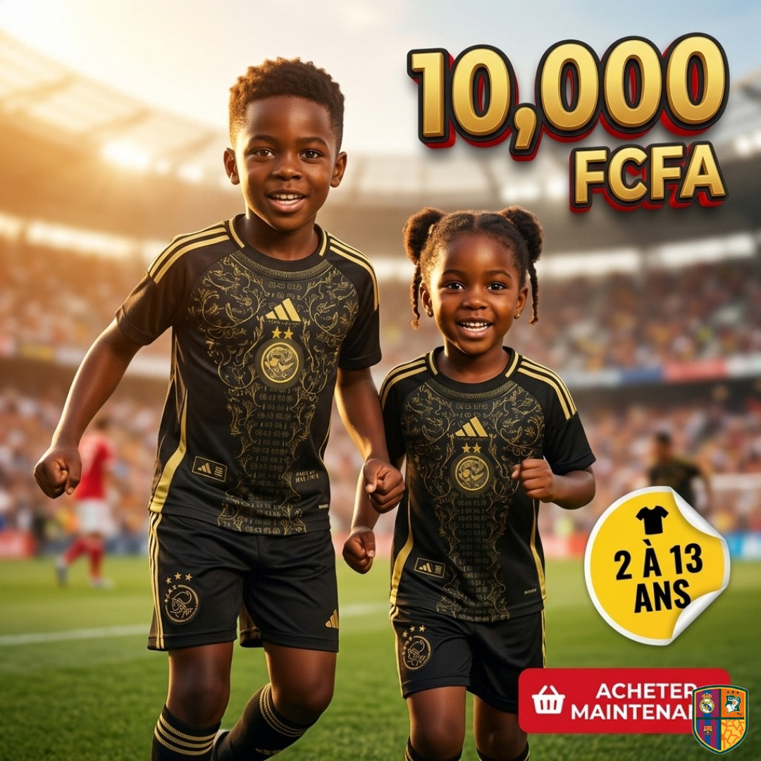 Ensemble Maillot et Short de Foot Ajax Amsterdam Enfant - Collection Extérieur (2 à 13 ans)