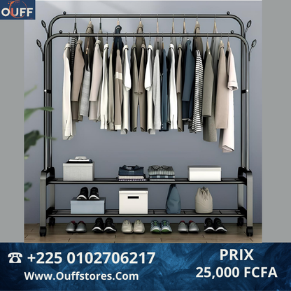 Porte-Vêtements Double Pôle Métallique