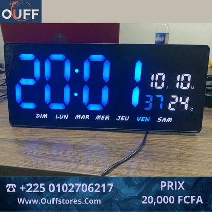 Grande horloge numérique LED 36 cm Longueur sur 15,5 cm de hauteur