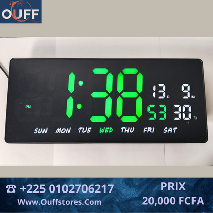Grande horloge numérique LED 36 cm Longueur sur 15,5 cm de hauteur