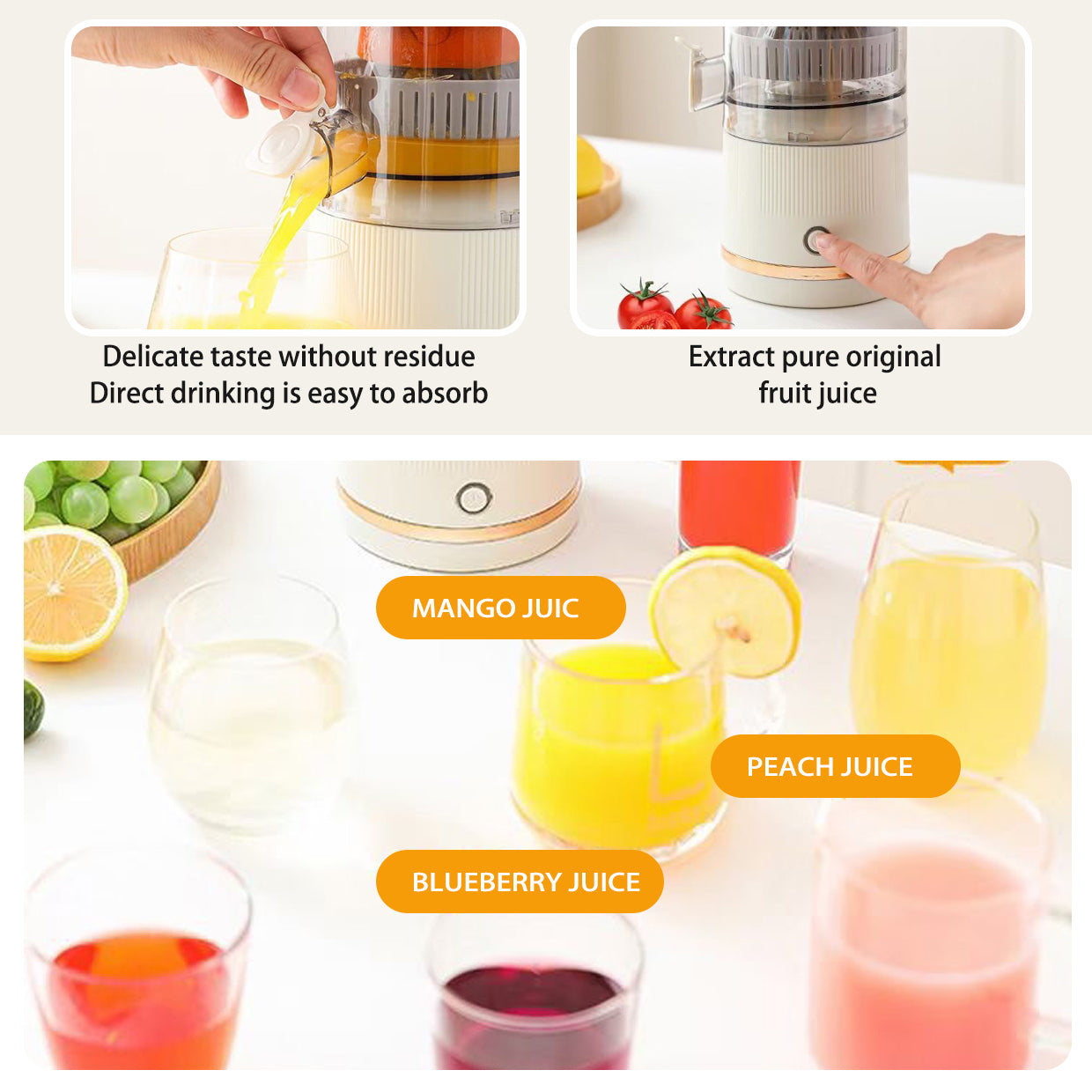 Presse-Agrumes Intelligent - Jus Frais en Un Clic - Design Compact