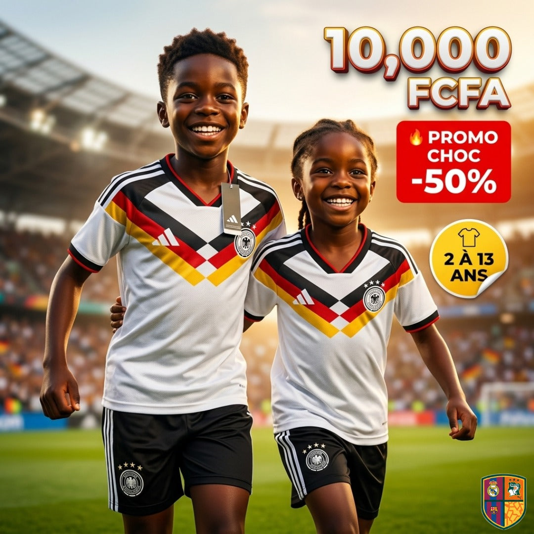 Ensemble Maillot et Short de Foot Allemagne Enfant - Collection Domicile (2 à 13 ans)