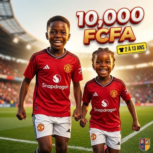 Ensemble Maillot et Short de Foot Manchester United Enfant - Collection Domicile (2 à 13 ans)