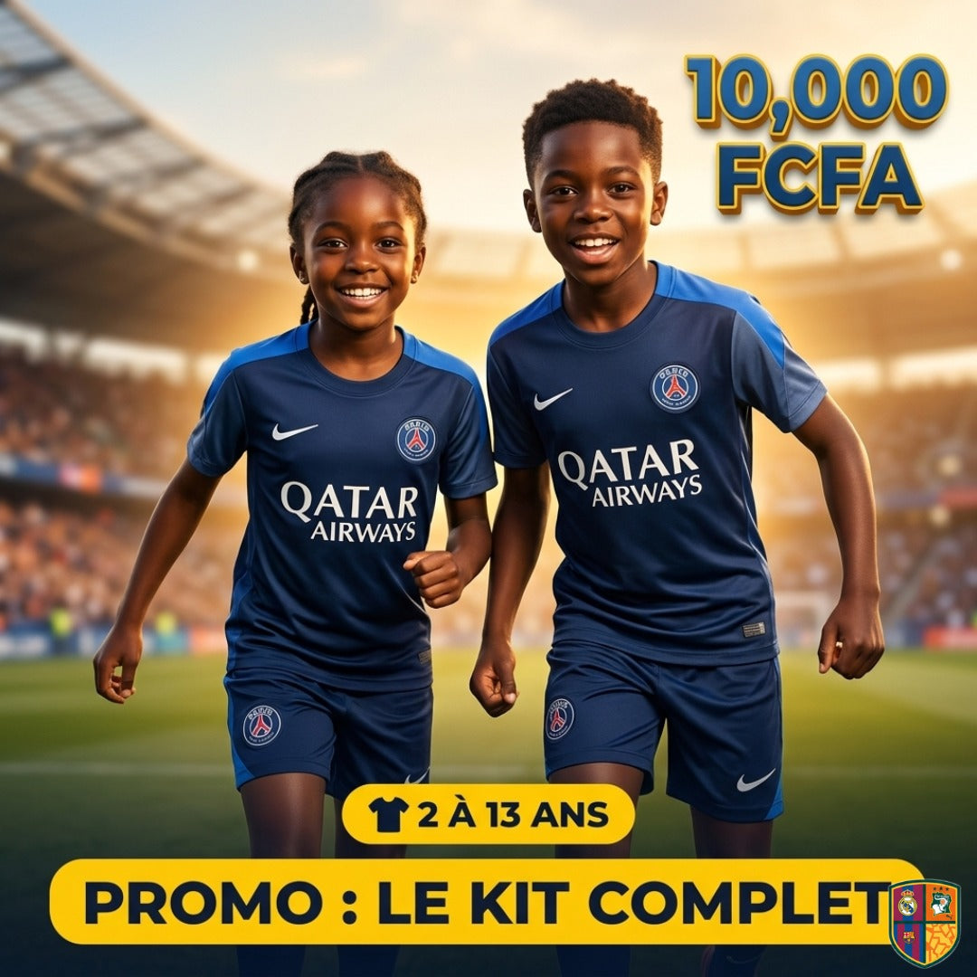 Ensemble Maillot et Short de Foot Paris Saint-Germain Enfant - Collection Extérieur / Third (2 à 13 ans)