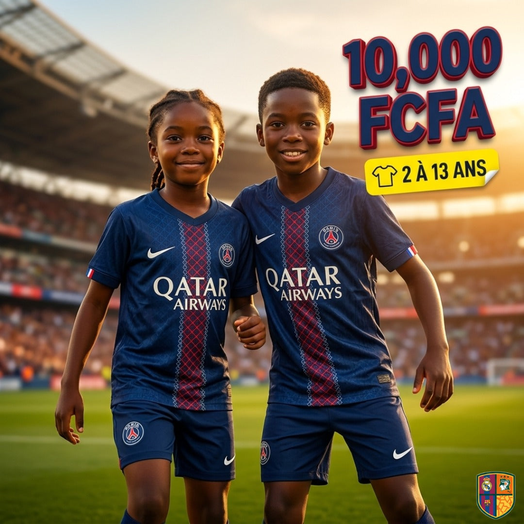 Ensemble Maillot et Short de Foot Paris Saint-Germain Enfant - Collection Domicile (2 à 13 ans)
