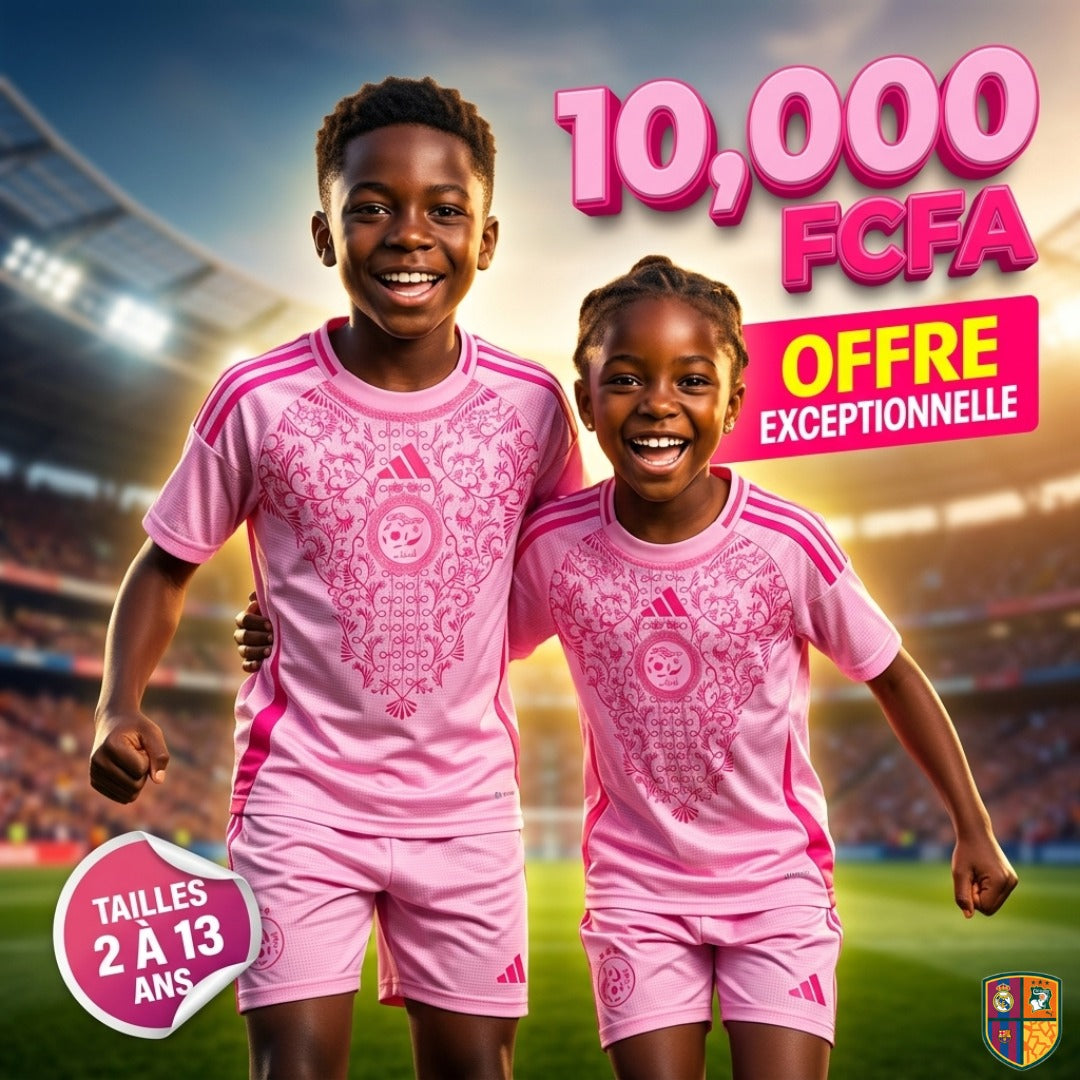 Ensemble Maillot et Short de Foot Inter Miami Enfant - Collection Rose et Motifs Floraux (2 à 13 ans)