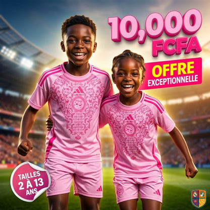 Ensemble Maillot et Short de Foot Inter Miami Enfant - Collection Rose et Motifs Floraux (2 à 13 ans)